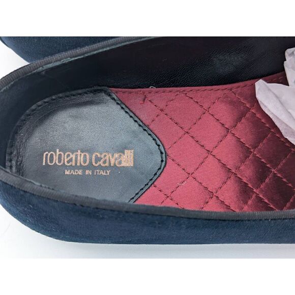 Roberto Cavalli men\'s navy velvet loafers size 40.5 main image 11